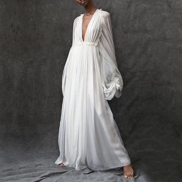 casual dresses summer vintage v-neck lantern sleeve pleated long for women 2021 elegant ruffles white chiffon maxi dress, Black;gray
casual dresses summer vintage v-neck lantern sleeve pleated long for women 2021 elegant ruffles white chiffon maxi dress, Black;gray