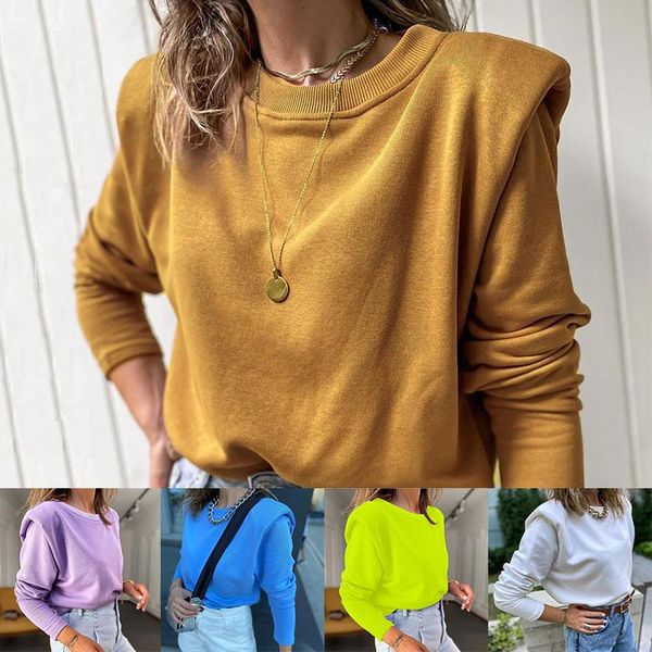 women's hoodies & sweatshirts women fashion solid color long sleeves shoulder pads cotton polyester pullover round neck blouse casual h, Black
women's hoodies & sweatshirts women fashion solid color long sleeves shoulder pads cotton polyester pullover round neck blouse casual h, Black