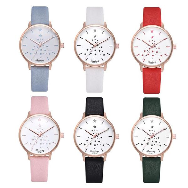 wristwatches fashion star print round dial analog faux leather band women quartz wrist watch, Slivery;brown
wristwatches fashion star print round dial analog faux leather band women quartz wrist watch, Slivery;brown
