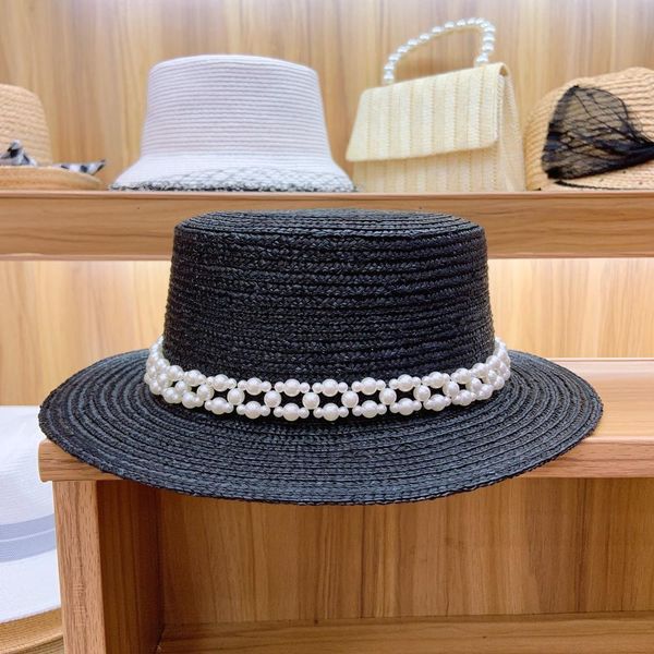 2021 new women natural wheat straw elegent pearls band boater beach sun hat cap lady summer wide brim derby hats g7jb, Blue;gray
2021 new women natural wheat straw elegent pearls band boater beach sun hat cap lady summer wide brim derby hats g7jb, Blue;gray