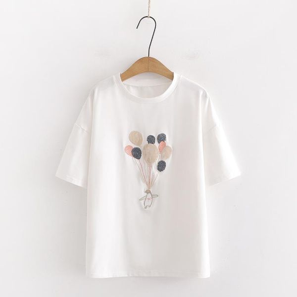 women's t-shirt white short-sleeved 2021 spring/summer preppy style cartoon balloon sequins embroidered crew neck all-match
women's t-shirt white short-sleeved 2021 spring/summer preppy style cartoon balloon sequins embroidered crew neck all-match