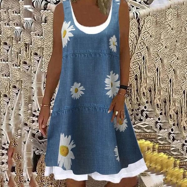 women's swimwear 2021 summer floral printed bohemian sundress vintage party short dress women casual sleeveless femme vestidos, White;black
women's swimwear 2021 summer floral printed bohemian sundress vintage party short dress women casual sleeveless femme vestidos, White;black