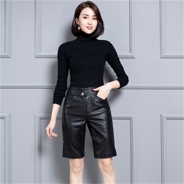 2021 new female genuine sheep hide ks61 shorts bhc3, White;black