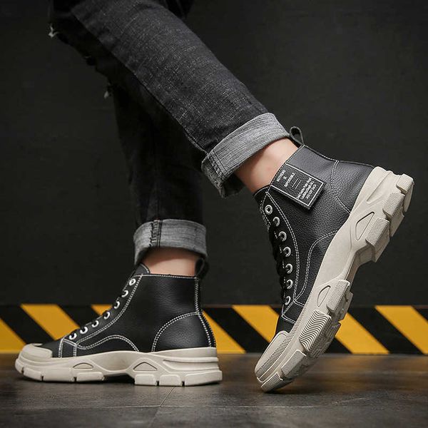 autumn men's shoes martin boots work british trend versatile high boots, Black
autumn men's shoes martin boots work british trend versatile high boots, Black