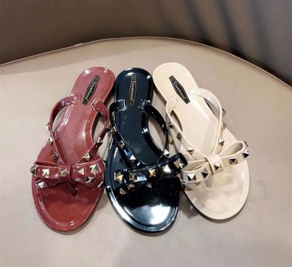 slippers 2021 summer women's jelly shoes fashion bowtie rivets flip flops chic thong sandals beach by403, Black
slippers 2021 summer women's jelly shoes fashion bowtie rivets flip flops chic thong sandals beach by403, Black