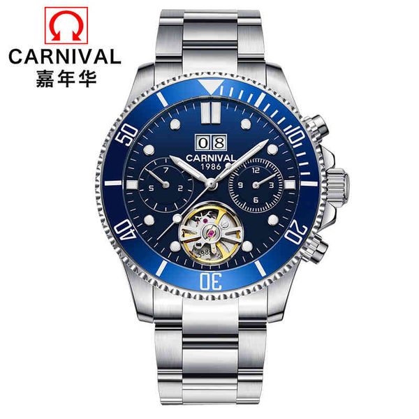 men 2019 switzerland carnival bullion watches illuminating luxury brand mechanical full steel watch, Slivery;brown
men 2019 switzerland carnival bullion watches illuminating luxury brand mechanical full steel watch, Slivery;brown