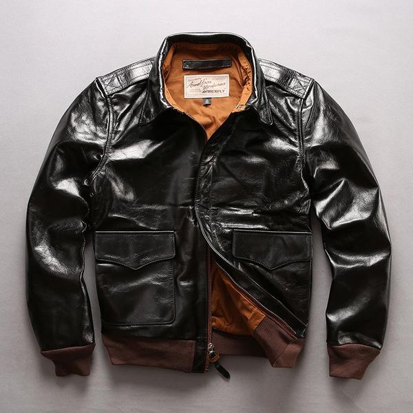 men's leather & faux a2 pilot genune jacket real vegetable tannin cowskin casual jackets spring autumn russia coats 2021, Black
men's leather & faux a2 pilot genune jacket real vegetable tannin cowskin casual jackets spring autumn russia coats 2021, Black