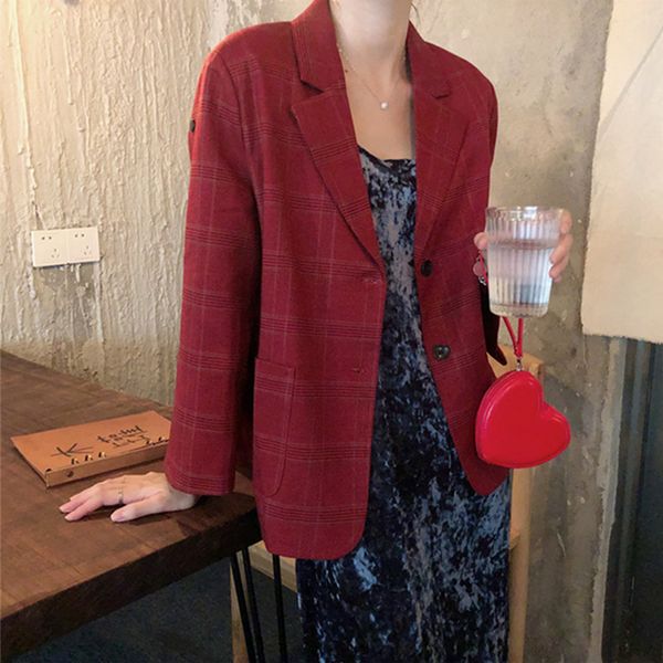 2021 new autumn winter women's blazers oversize plaid casual buttons pockets jackets notched vintage wild jk1178 rr85, White;black
2021 new autumn winter women's blazers oversize plaid casual buttons pockets jackets notched vintage wild jk1178 rr85, White;black