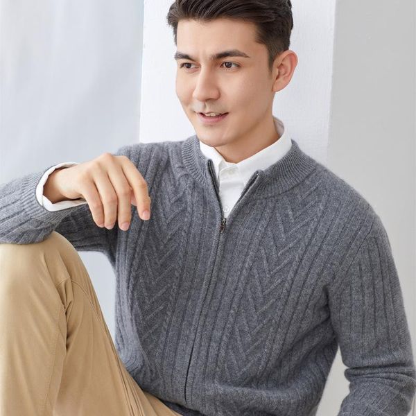 men's sweaters 100% pure cashmere sweater cardigan for men zipper thicker casual knitted coat plus size l xl 2xl, White;black
men's sweaters 100% pure cashmere sweater cardigan for men zipper thicker casual knitted coat plus size l xl 2xl, White;black
