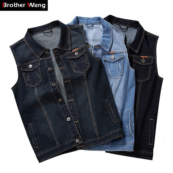 2021 3 color new men's vest classic style casual slim fit denim jacket male blue black brand clothes plus size 5xl 6xl 7xl 4sh8, Black;white
2021 3 color new men's vest classic style casual slim fit denim jacket male blue black brand clothes plus size 5xl 6xl 7xl 4sh8, Black;white