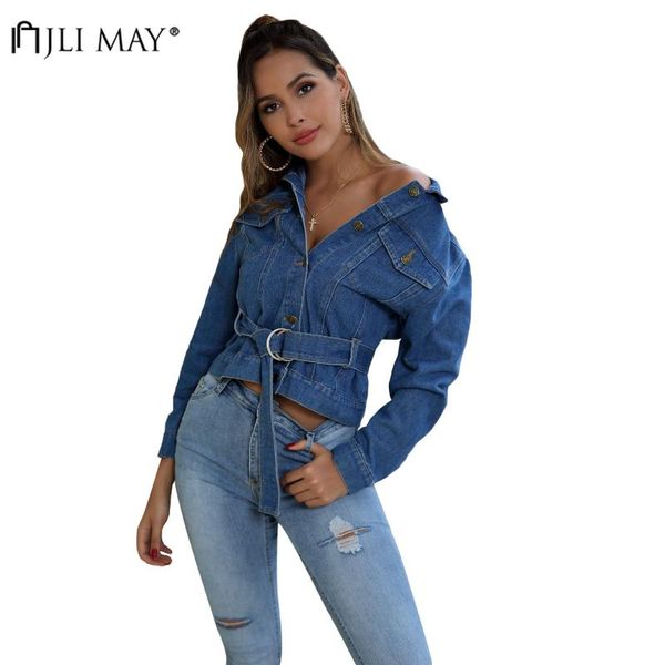 women's jackets jli may slim cropped denim jacket autumn streetwear belt turn-down collar single breasted pockets long sleeve jeans wom, Black;brown
women's jackets jli may slim cropped denim jacket autumn streetwear belt turn-down collar single breasted pockets long sleeve jeans wom, Black;brown