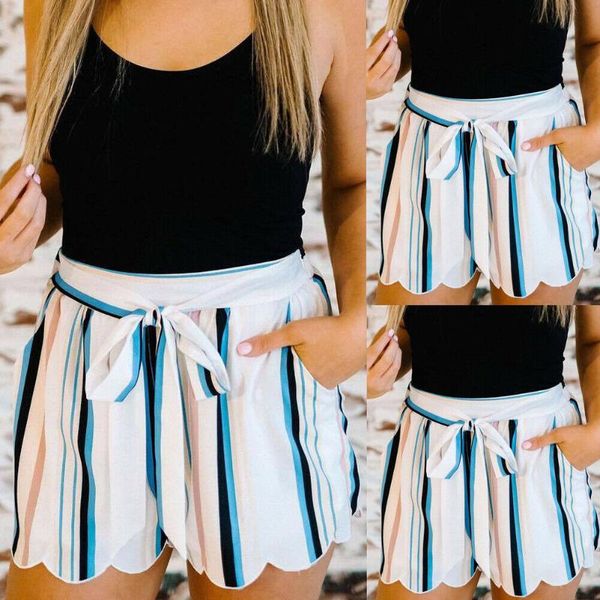 women's shorts hirigin womens ladies high waist summer short casual floral striped bandage pockets beach, White;black
women's shorts hirigin womens ladies high waist summer short casual floral striped bandage pockets beach, White;black