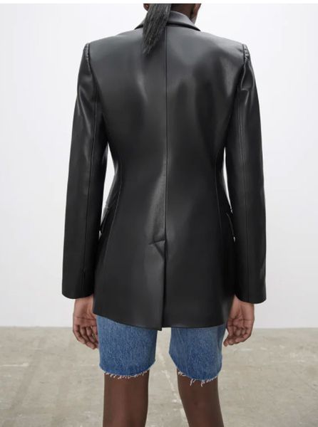 women's fur & faux a woman's leather blazer, one-button coat pu spring and autumn hupn, Black
women's fur & faux a woman's leather blazer, one-button coat pu spring and autumn hupn, Black