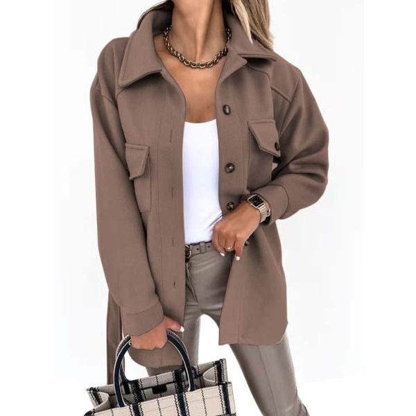 women's wool & blends autumn long sleeve solid woolen coat women clothes harajuku simple lapel vintage jacket thicken warm female stree, Black
women's wool & blends autumn long sleeve solid woolen coat women clothes harajuku simple lapel vintage jacket thicken warm female stree, Black