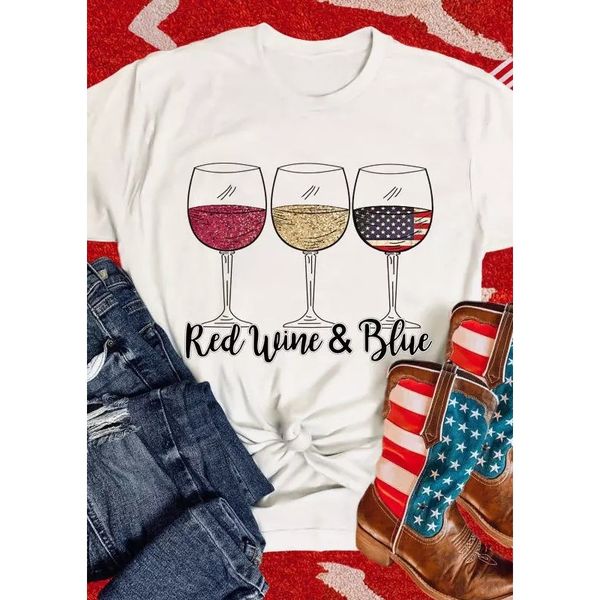 red wine glass printing women is fashion word 3d printing short slim t-shirt summer casual round neck short short sleeve t-shirt, White
red wine glass printing women is fashion word 3d printing short slim t-shirt summer casual round neck short short sleeve t-shirt, White