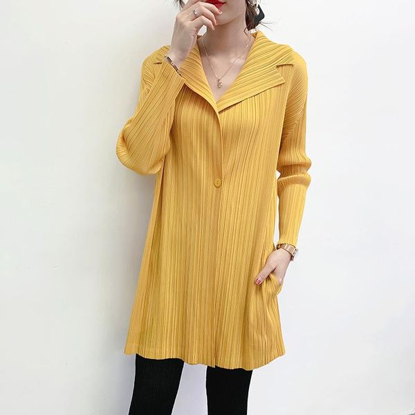 women's jackets pleated coat 2021 summer high-end long sleeve versatile suit cardigan, Black;brown
women's jackets pleated coat 2021 summer high-end long sleeve versatile suit cardigan, Black;brown