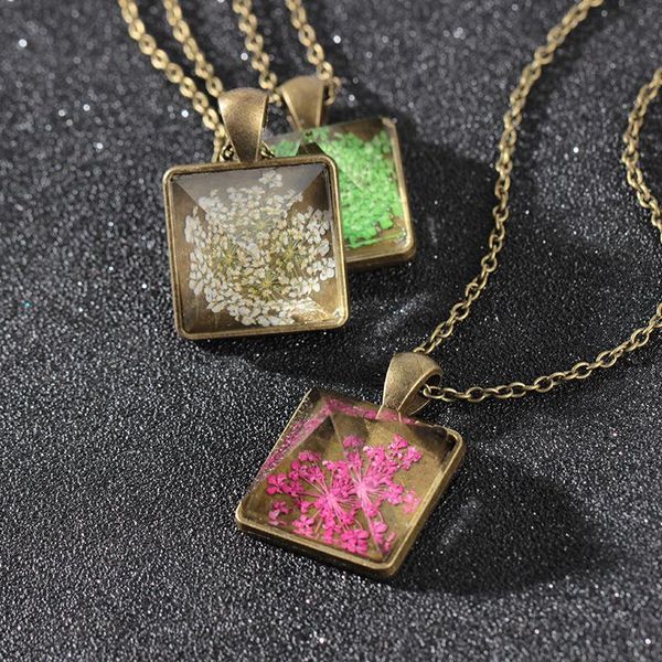 pendant necklaces creative delicacy handmade dried flower necklace jewelry fashion retro pyramid for women gift accesories, Silver
pendant necklaces creative delicacy handmade dried flower necklace jewelry fashion retro pyramid for women gift accesories, Silver
