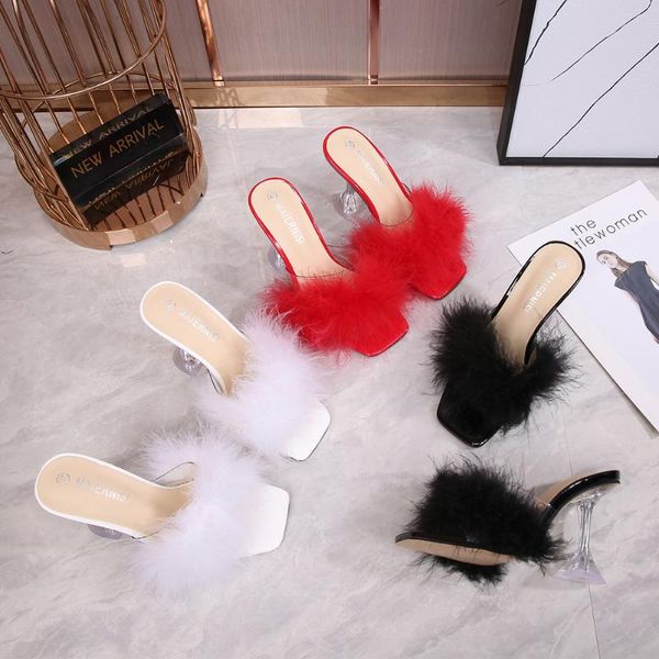 2021 new fish mouth wine glass high heels plush shoes new sandals and slippers casual and comfortable daily high heels, Black
2021 new fish mouth wine glass high heels plush shoes new sandals and slippers casual and comfortable daily high heels, Black