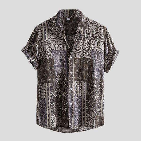 men's casual shirts feitong fashion loose beach hawaiian print vintage short sleeve button turn-down collar shirt streetwear, White;black
men's casual shirts feitong fashion loose beach hawaiian print vintage short sleeve button turn-down collar shirt streetwear, White;black