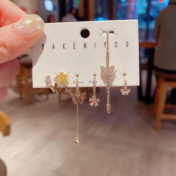 dangle & chandelier mixed styles trendy flower butterfly earrings set gold color cubic zirconia for women, Silver
dangle & chandelier mixed styles trendy flower butterfly earrings set gold color cubic zirconia for women, Silver