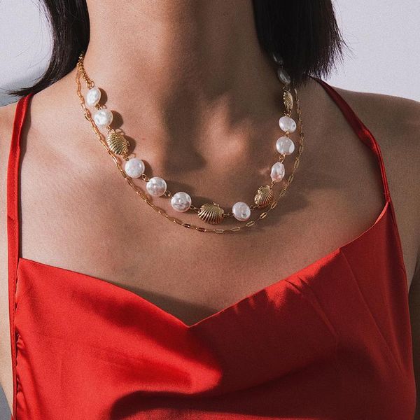 pendant necklaces 2021 geometric scallop imitation pearls metal clavicle chain necklace for women female fashion vintage neck jewelry, Silver
pendant necklaces 2021 geometric scallop imitation pearls metal clavicle chain necklace for women female fashion vintage neck jewelry, Silver