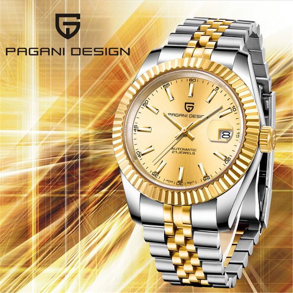 pagrni design luxury business sapphire glass rvs 100m men waterproof mechanical clock montre homme, Slivery;brown
pagrni design luxury business sapphire glass rvs 100m men waterproof mechanical clock montre homme, Slivery;brown
