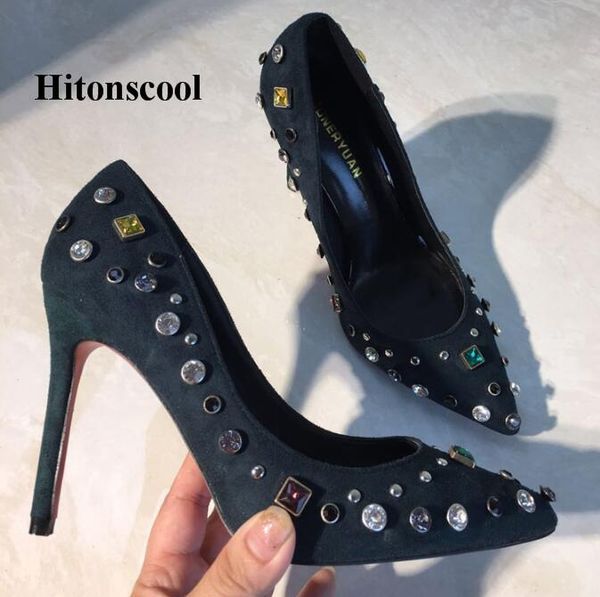 women 8cm high heels pumps stiletto pointed toe rhinestones female party shoes office lady wedding party plus size 35-42, Black
women 8cm high heels pumps stiletto pointed toe rhinestones female party shoes office lady wedding party plus size 35-42, Black
