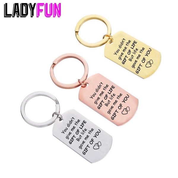 keychains you didn't give me the gift of life but gave key chain stainless steel family gifts pendant keychain, Silver
keychains you didn't give me the gift of life but gave key chain stainless steel family gifts pendant keychain, Silver