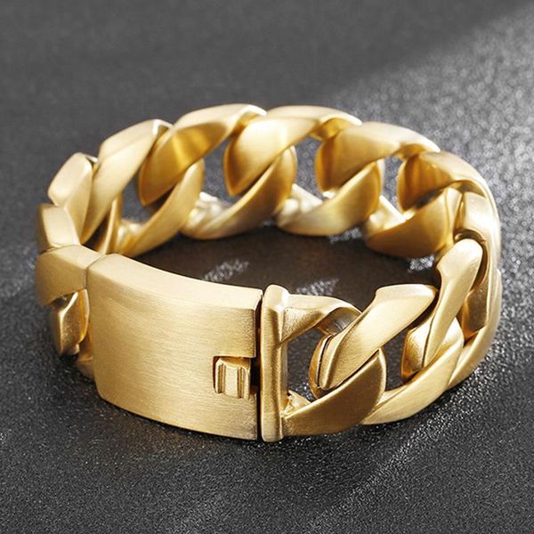 link, chain 24/31mm huge heavy matte gold 316l stainless steel curb cuban bracelet wholesale jewelry mens boys bike bracelets bangles, Black
link, chain 24/31mm huge heavy matte gold 316l stainless steel curb cuban bracelet wholesale jewelry mens boys bike bracelets bangles, Black