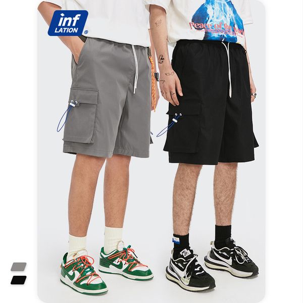 inf men's shorts | 2021 spring and summer european and american new products personalized pocket drawstring decoration loose casual spo, White;black
inf men's shorts | 2021 spring and summer european and american new products personalized pocket drawstring decoration loose casual spo, White;black