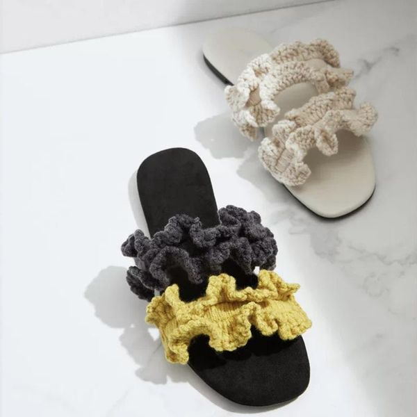 slippers summer ladies woven flowers breathable women sandals flat outdoor wool knitted soft muller slides woman shoes slip-on, Black
slippers summer ladies woven flowers breathable women sandals flat outdoor wool knitted soft muller slides woman shoes slip-on, Black