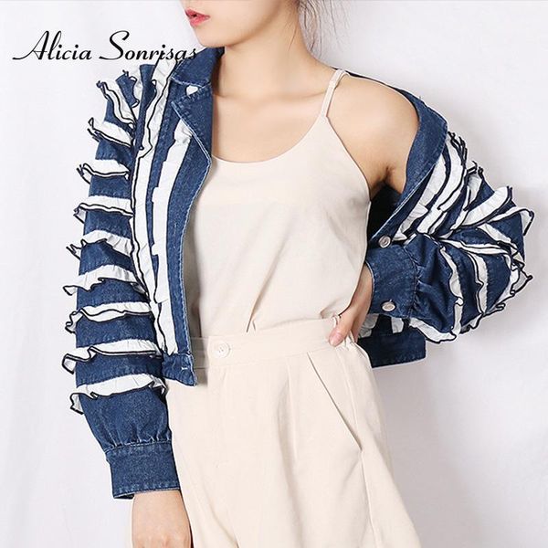 women's jackets 2021 jeans jacket women cake wooden ear splice short dnim coat single breasted lantern sleeve streetwear female, Black;brown
women's jackets 2021 jeans jacket women cake wooden ear splice short dnim coat single breasted lantern sleeve streetwear female, Black;brown