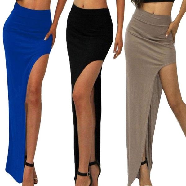 skirts women solid color high waist side slit knitted elastic bodycon long skirt, Black
skirts women solid color high waist side slit knitted elastic bodycon long skirt, Black