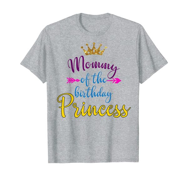 mommy of the birthday princess matching family t-shirt, White;black