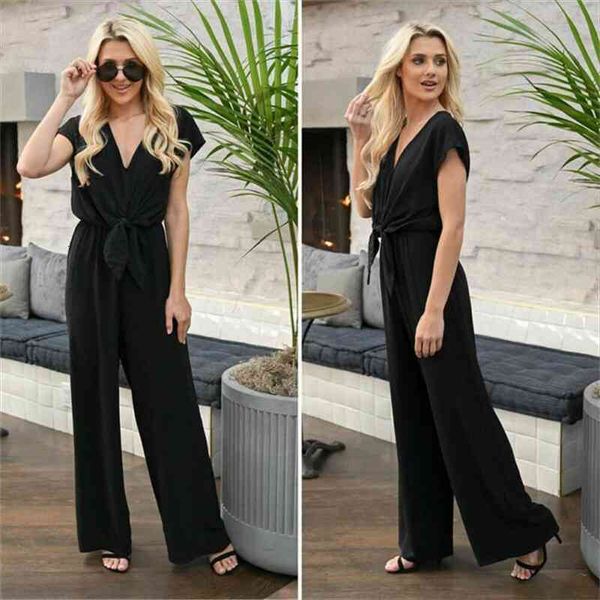 summer women casual short sleeve v-neck jumpsuits ladies boho solid playsuit romper wide leg loose long pants trousers, Black;white
summer women casual short sleeve v-neck jumpsuits ladies boho solid playsuit romper wide leg loose long pants trousers, Black;white