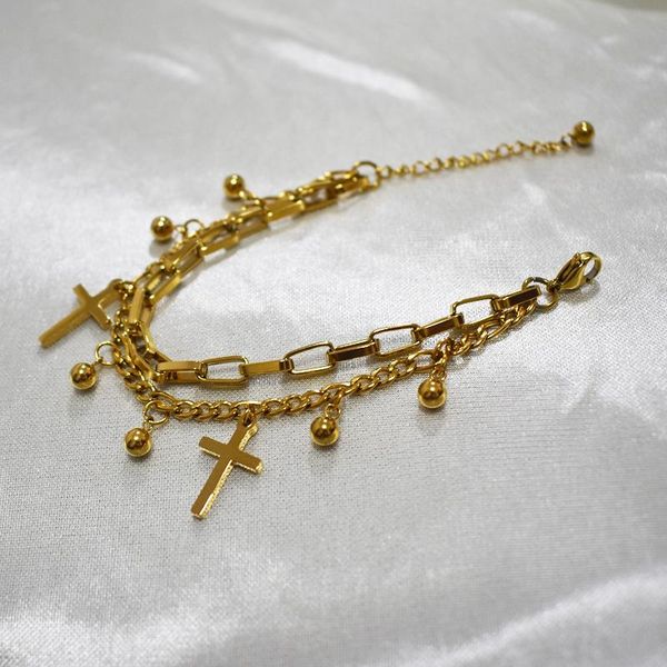 charm bracelets stainless steel cross bracelet double layered figaro chain religious christian jewelry for unisex, Golden;silver
charm bracelets stainless steel cross bracelet double layered figaro chain religious christian jewelry for unisex, Golden;silver