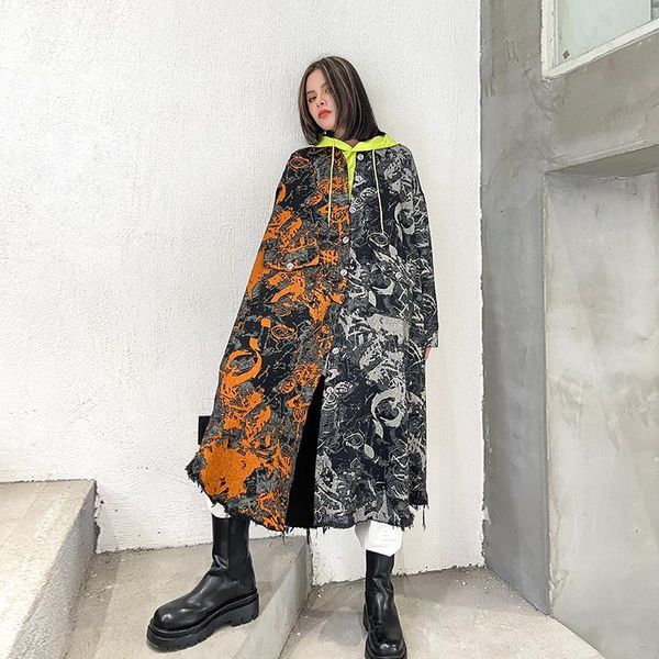 women's trench coats denim windbreaker medium length small spring and autumn tie dyed fried street coat 2021 fashion dress, Tan;black
women's trench coats denim windbreaker medium length small spring and autumn tie dyed fried street coat 2021 fashion dress, Tan;black