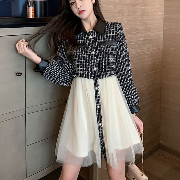 2021 new autumn fashion plaid small fragrance wind tweed stitching mesh loose women fake two piece vintage mini robe vestidos 3gyn, Black;gray
2021 new autumn fashion plaid small fragrance wind tweed stitching mesh loose women fake two piece vintage mini robe vestidos 3gyn, Black;gray