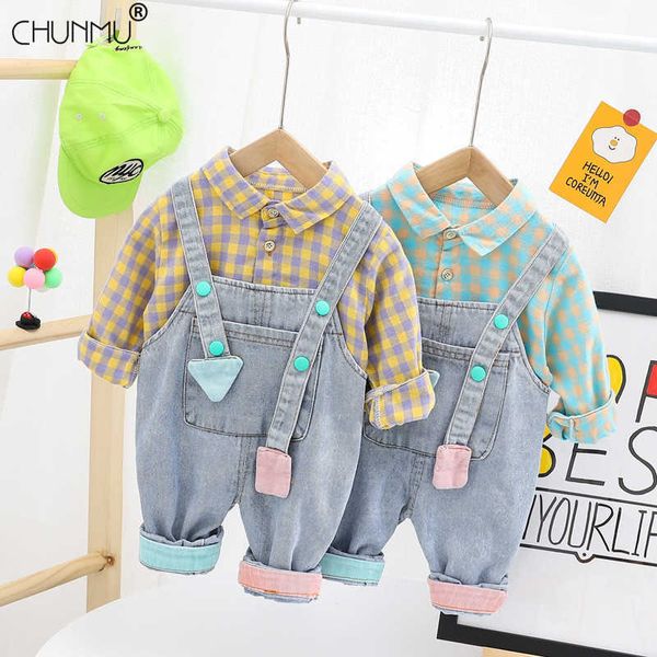 infant set 2021 spring autumn baby boy clothes kid casual long sleeve plaid shirt + denim overalls 2 pcs sport outfit suit x0902, White
infant set 2021 spring autumn baby boy clothes kid casual long sleeve plaid shirt + denim overalls 2 pcs sport outfit suit x0902, White