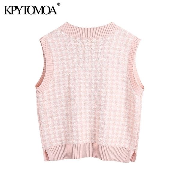 kpytomoa women fashion oversized houndstooth knitted vest sweaters vintagesleeveless side vents female waistcoat chic, Black;white
kpytomoa women fashion oversized houndstooth knitted vest sweaters vintagesleeveless side vents female waistcoat chic, Black;white