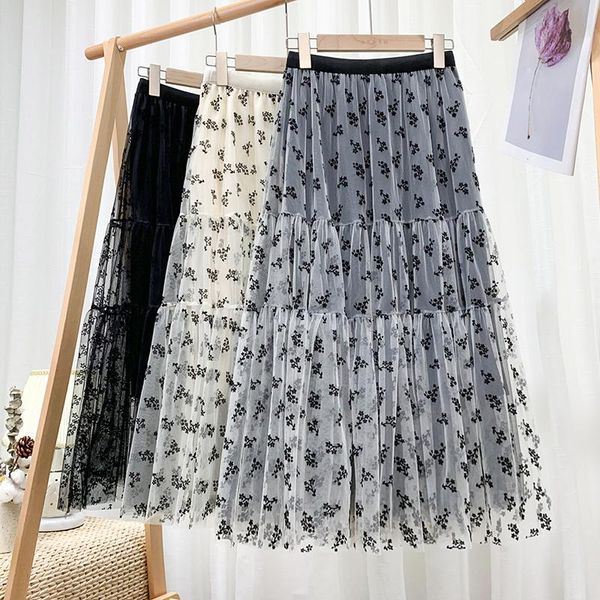 skirts yarn skirt spring high-waisted thin mid-length solid color flocking flower stitching mesh female 606, Black
skirts yarn skirt spring high-waisted thin mid-length solid color flocking flower stitching mesh female 606, Black