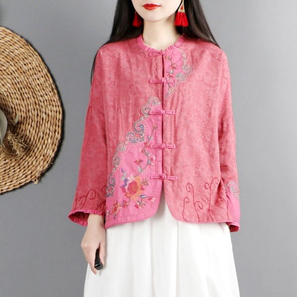 2021 vintage embroidery chinese traditional cotton linen hanfu blouse chinese style clothing women full sleeve shirt 12336, Red
2021 vintage embroidery chinese traditional cotton linen hanfu blouse chinese style clothing women full sleeve shirt 12336, Red