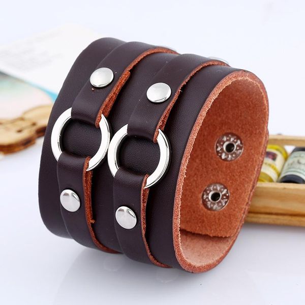 tennis 2021 fashion men leather bracelet punk rock 5cm wide genuine belt rivet wrap vintage brown cuff bangles, Golden;silver
tennis 2021 fashion men leather bracelet punk rock 5cm wide genuine belt rivet wrap vintage brown cuff bangles, Golden;silver