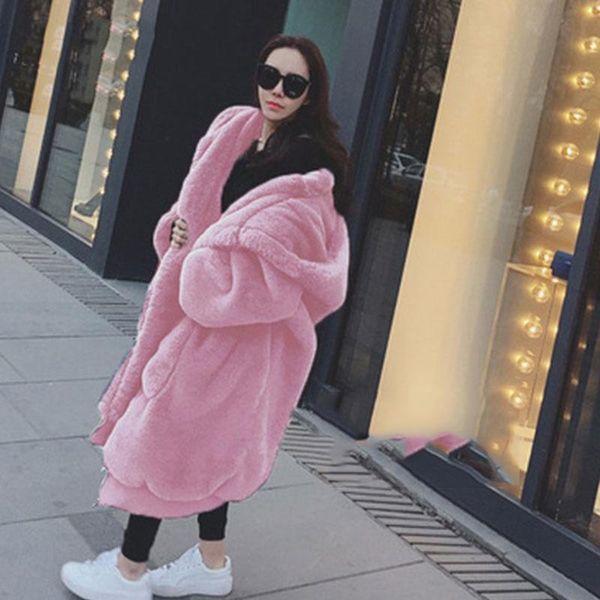 women's fur & faux women winter thicken jacket overcoat loose long parka hooded rex warm big pocket outerwear female oversized, Black
women's fur & faux women winter thicken jacket overcoat loose long parka hooded rex warm big pocket outerwear female oversized, Black