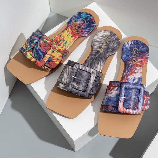slippers women's shoes beach casual summer colorful buckle square toe flat mules femme comfortable print fashion slipper, Black
slippers women's shoes beach casual summer colorful buckle square toe flat mules femme comfortable print fashion slipper, Black
