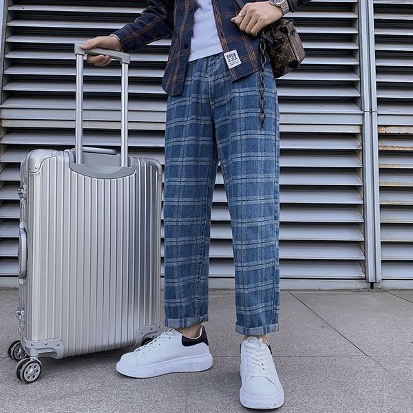 2021 new spring plaid men's fashion retro casual jeans men streetwear hip-hop straight denim trousers mens -3xl pxyc, Blue
2021 new spring plaid men's fashion retro casual jeans men streetwear hip-hop straight denim trousers mens -3xl pxyc, Blue