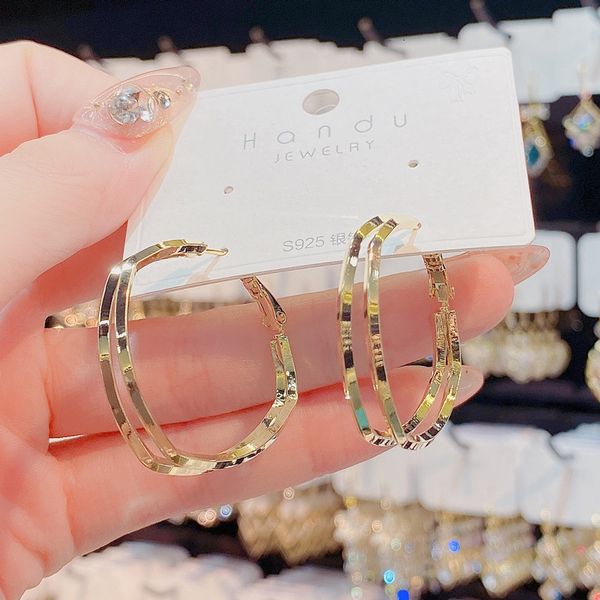 dangle earrings east gate temperament simple personality metal double-layer women's net red fashion exaggerated cold wind thin women, Silver
dangle earrings east gate temperament simple personality metal double-layer women's net red fashion exaggerated cold wind thin women, Silver