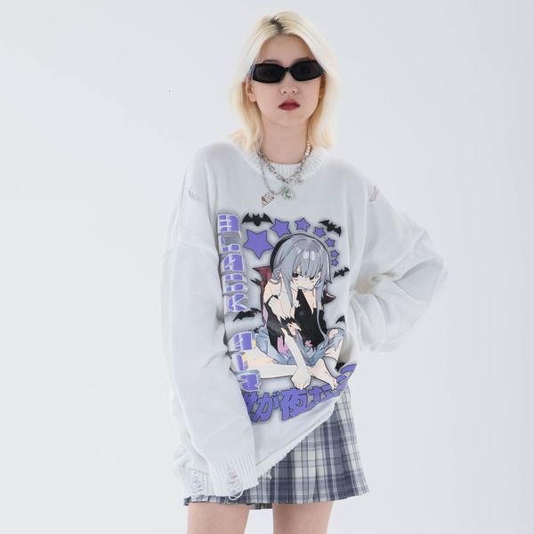 2021 new autumn/winter japanese vintage men sweater cartoons harajuku hip hop streetwear pullover oversized women casual hole lgs7, White;black
2021 new autumn/winter japanese vintage men sweater cartoons harajuku hip hop streetwear pullover oversized women casual hole lgs7, White;black