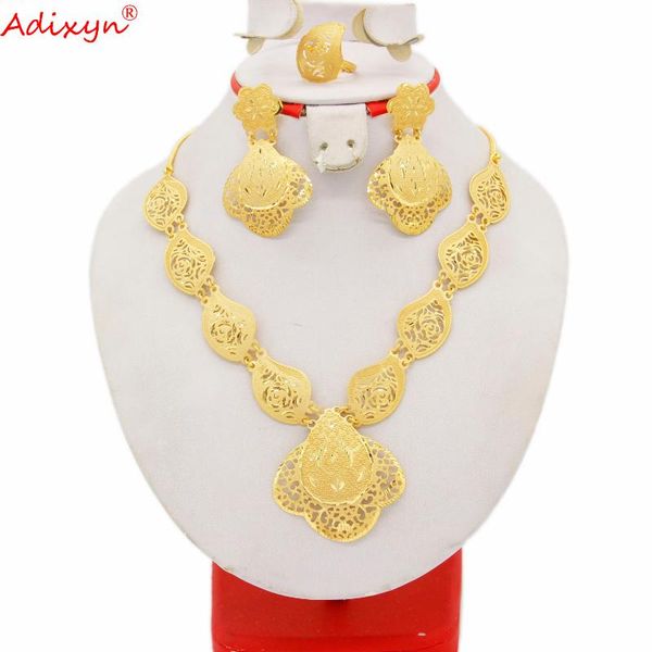 earrings & necklace adixyn dubai 24k gold color/copper ring jewelry sets for women african bridal wedding gifts n07202, Silver
earrings & necklace adixyn dubai 24k gold color/copper ring jewelry sets for women african bridal wedding gifts n07202, Silver