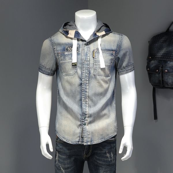 denim male shirt with a short sleeve hoodie streetwear casual social blouse thin night men's party club 1y1t, White;black
denim male shirt with a short sleeve hoodie streetwear casual social blouse thin night men's party club 1y1t, White;black